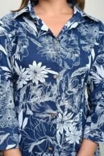 Women's Co-ord Set Cotton Collared Kurta with Pant Cord Set Outdoor Wear - Image 4