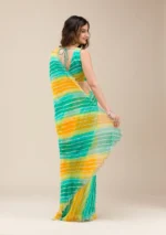 Rama Green Stonework Georgette Saree - Image 2