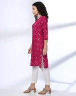 Women Geometric Print Cotton Straight Kurta - Image 4
