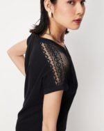 Lace Panelled Round-Neck Top - Image 2