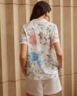 Women Floral Print Regular Fit Polo T-Shirt - Image 5