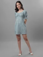 DRESSES FOR WOMEN WESTERN WEAR  FLORAL GREEN - Image 5