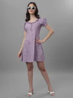 Dresses For Women Western Wear Floral Purple Regular Price - Image 2