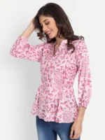 TOPS FOR WOMEN WESTERN WEAR FLORAL PINK